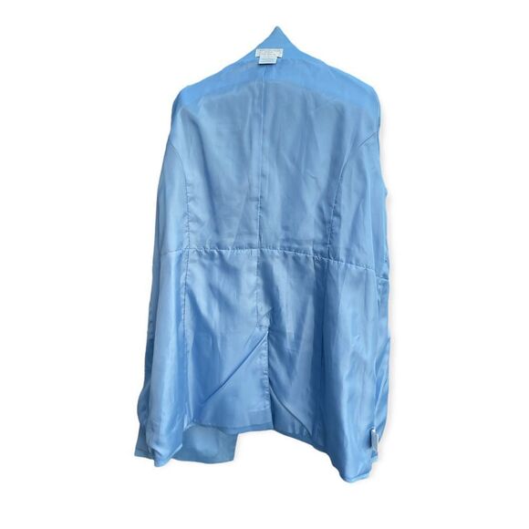 Worthington Woman Strech Vintage Light Blue Mid Length Trench Coat Size 24 Plus - Picture 3 of 12